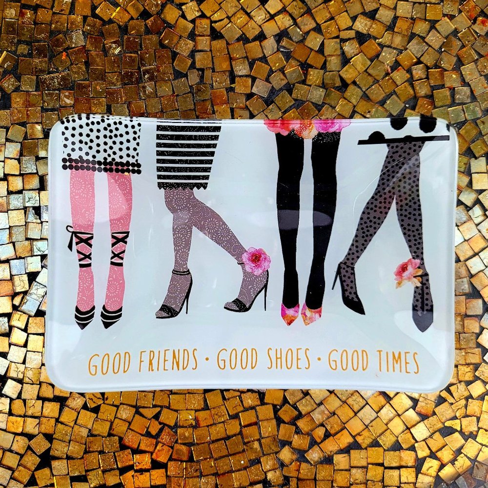 Sara Miller Small Dish Collection London for Home * 4 by 6 Size * Gold & White